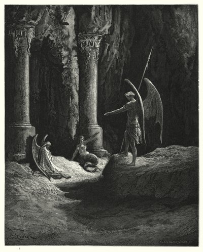 Illustrazione di Gustave Doré per Il Paradiso Perduto di Milton, Libro II, versi 648, 649 da Gustave Dore